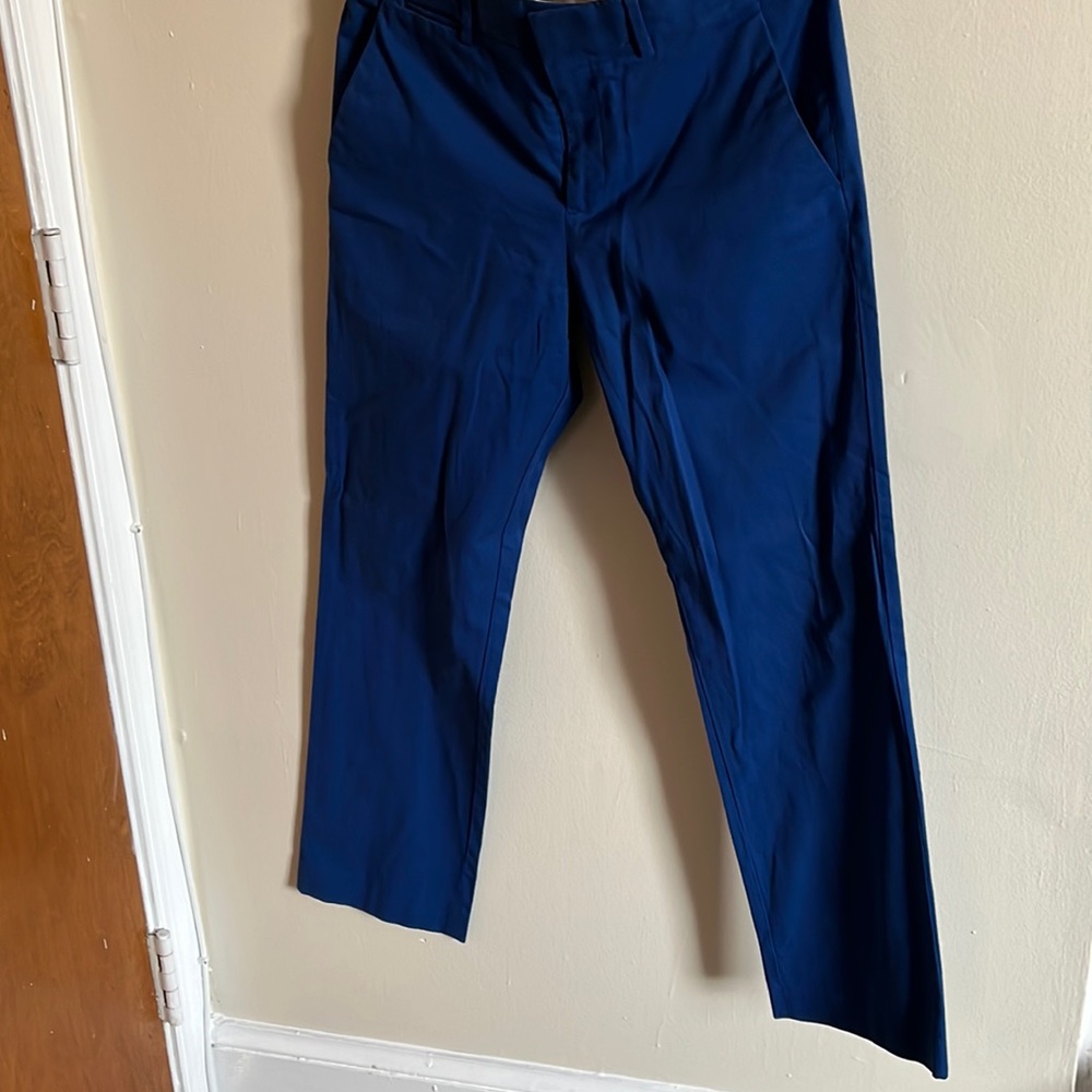 Express straight leg blue slacks